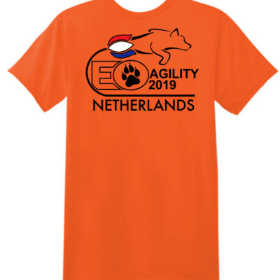 Men T-shirt V neck big logo back Thumbnail